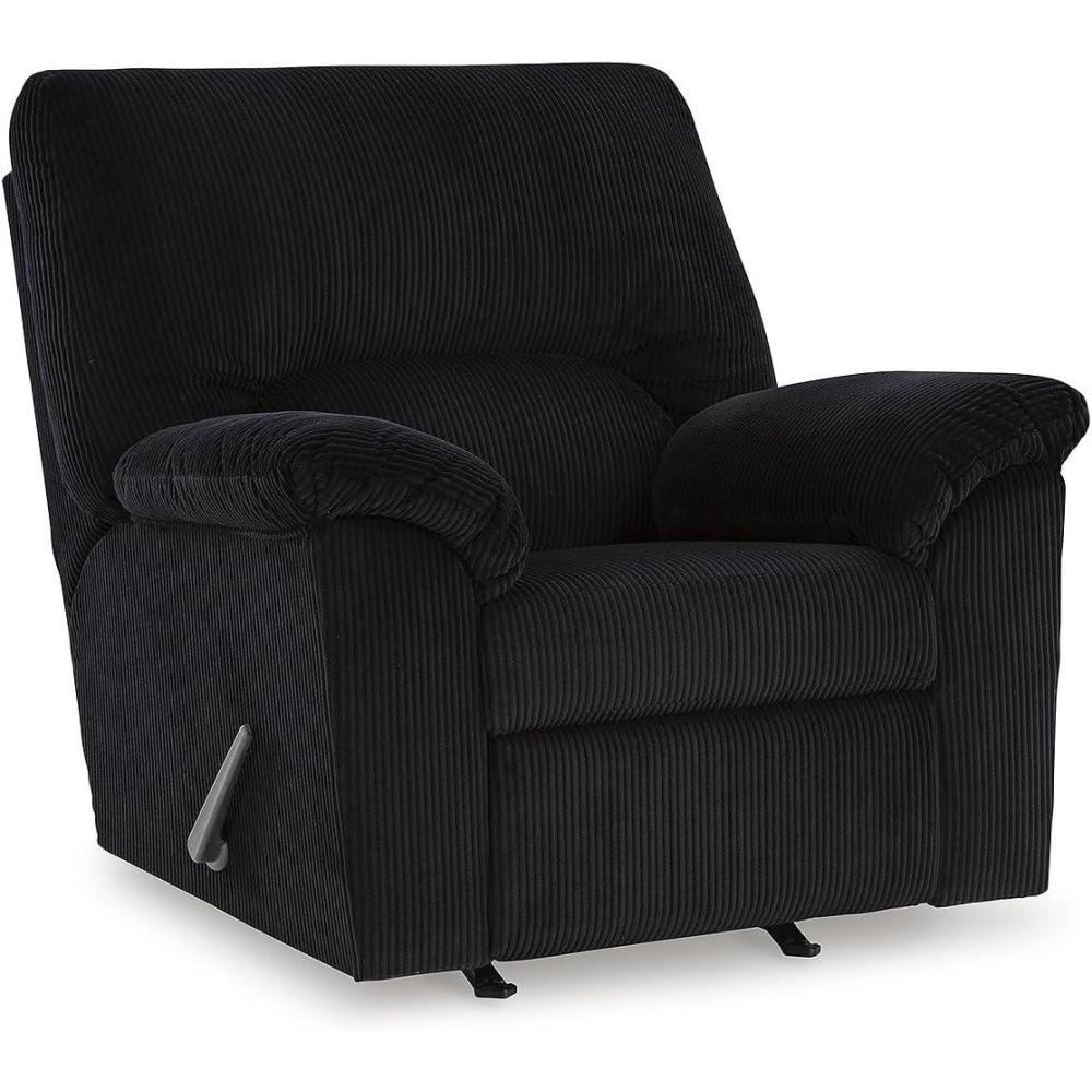 imageSignature Design by Ashley SimpleJoy Casual Manual Rocker Recliner with PillowTop Arms BlueBlack