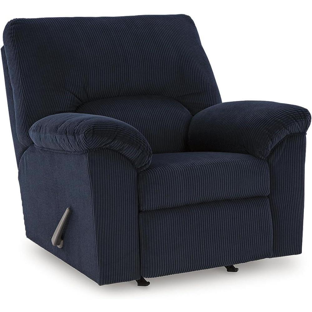 imageSignature Design by Ashley SimpleJoy Casual Manual Rocker Recliner with PillowTop Arms BlueBlue