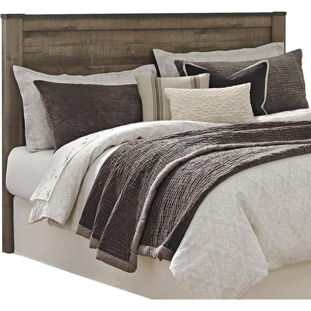 imageSignature Design by Ashley Trinell Rustic Panel Headboard Queen Warm BrownKingCal King