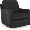 imageSignature Design by Ashley Icaman Modern Indoor Swivel Upholstered Chair with Reversible Cushions BlackBlack