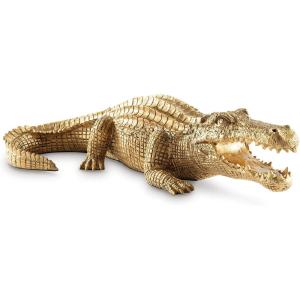 Signature Design by Ashley Lauretman Contemporary Polyresin Alligator Sculpture, Metallic