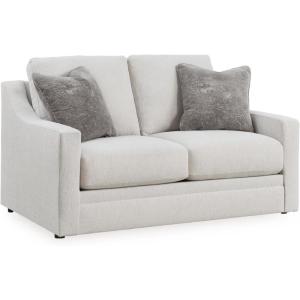 Signature Design by Ashley Maitelynn Contemporary Upholstered Chair with Non-Skid Legs, White(Loveseat)