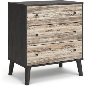 Signature Design by Ashley Piperton 5 Drawer Chest, Black & Light Brown(Natural/Brown)