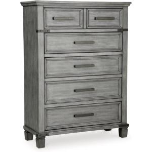 Signature Design by Ashley Russelyn Rustic Dresser with 7 Drawers, Gray(Grey)