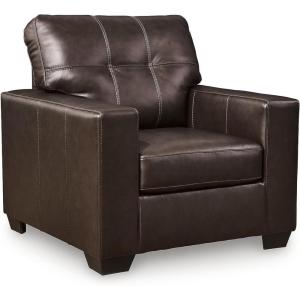 Signature Design by Ashley Santorine Classic Tufted Leather Match Chair, Dark Brown(Chair)