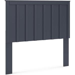 Signature Design by Ashley Simmenfort Farmhouse Panel Headboard with Matte Finish, Shaker Style, Navy Blue, Shiplap-Style Panels, Coastal, Transitional, Adjustable Height, Twin, Blue (Headboard Only)(Full)