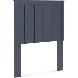 Signature Design by Ashley Simmenfort Farmhouse Panel Headboard with Matte Finish, Shaker Style, Navy Blue, Shiplap-Style Panels, Coastal, Transitional, Adjustable Height, Twin, Blue (Headboard Only)(Twin)