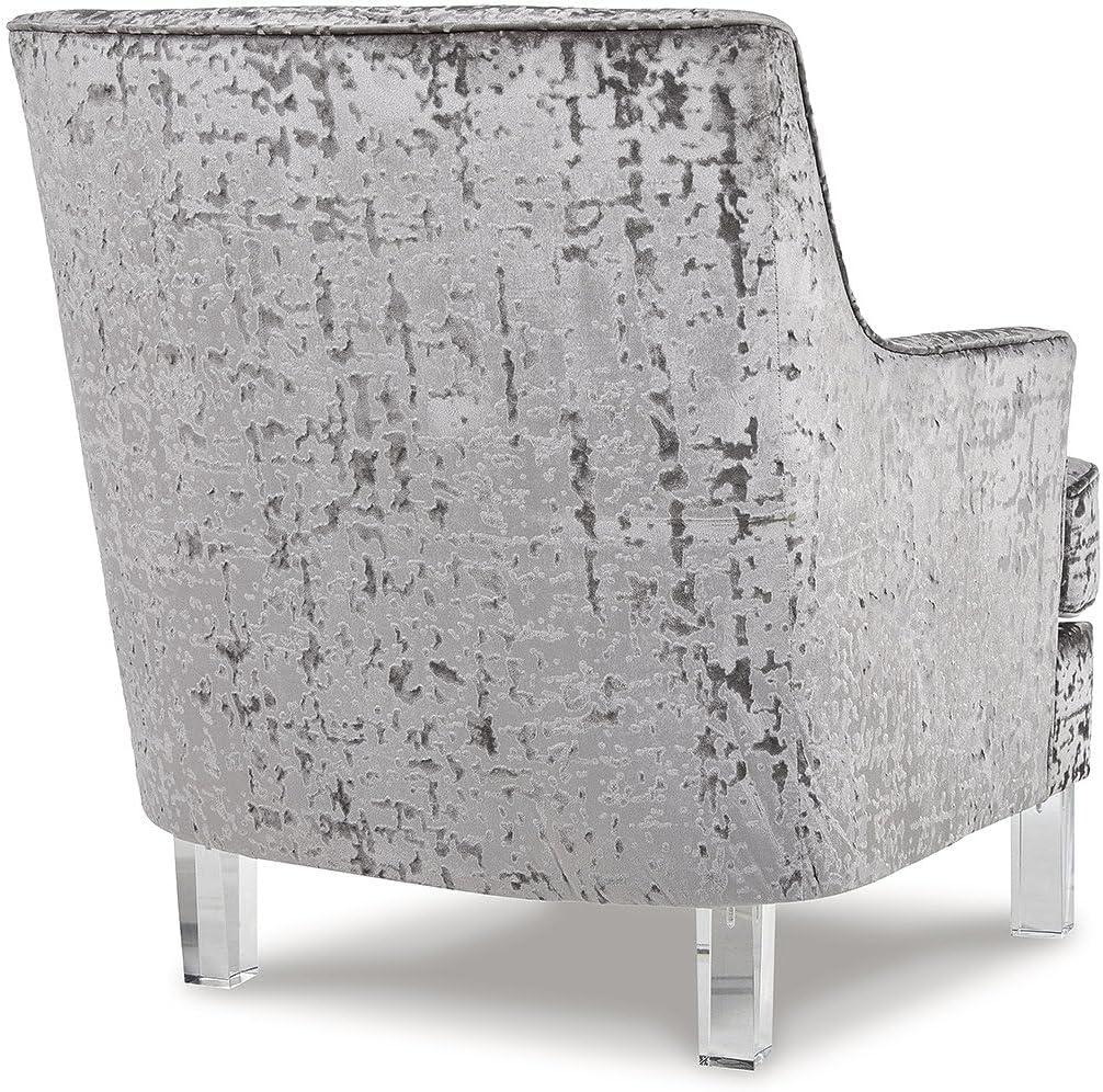 imageSignature Design by Ashley Gloriann Crushed Velvet Glam Accent Chair with Acrylic Legs Charcoal GrayLight Gray