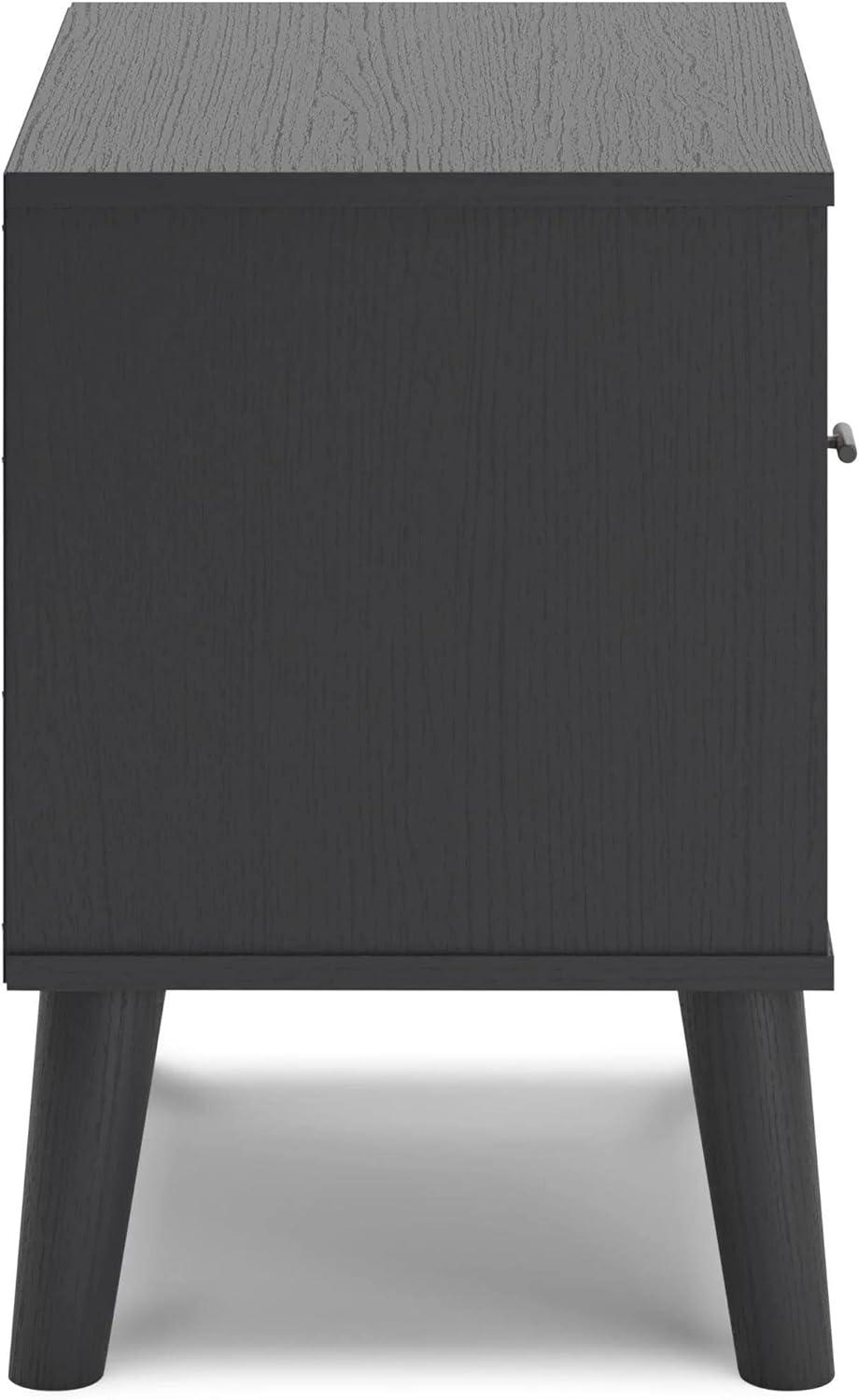 imageSignature Design by Ashley Piperton 1 Drawer Night Stand Nightstand 2188quot Tall Black ampamp Light BrownRattan