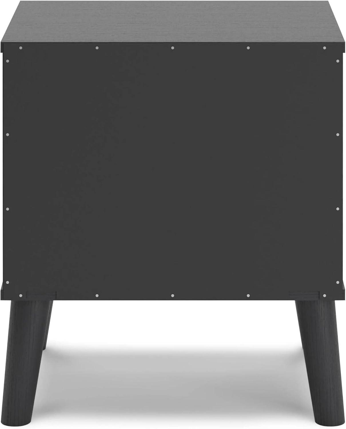 imageSignature Design by Ashley Piperton 1 Drawer Night Stand Nightstand 2188quot Tall Black ampamp Light BrownRattan