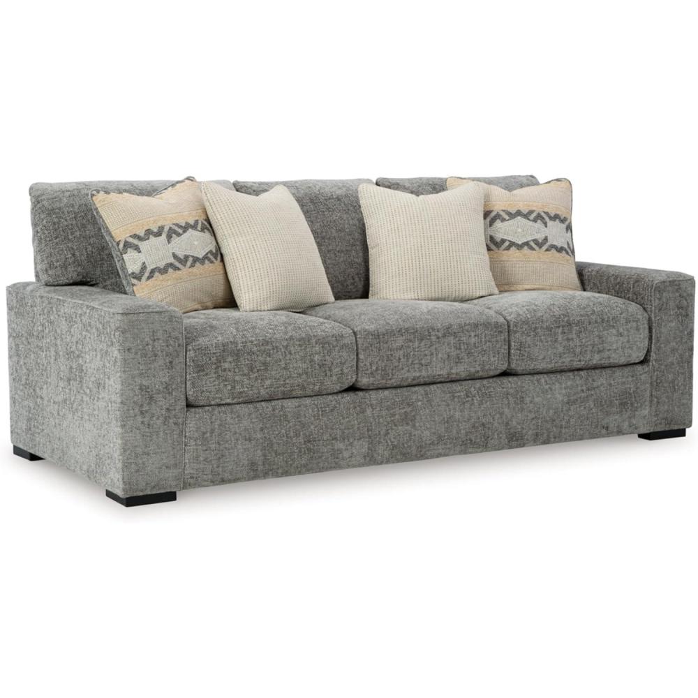 imageSignature Design by Ashley Dunmor Contemporary Upholstered Oversized Chair with 1 Toss Pillow GraySofa