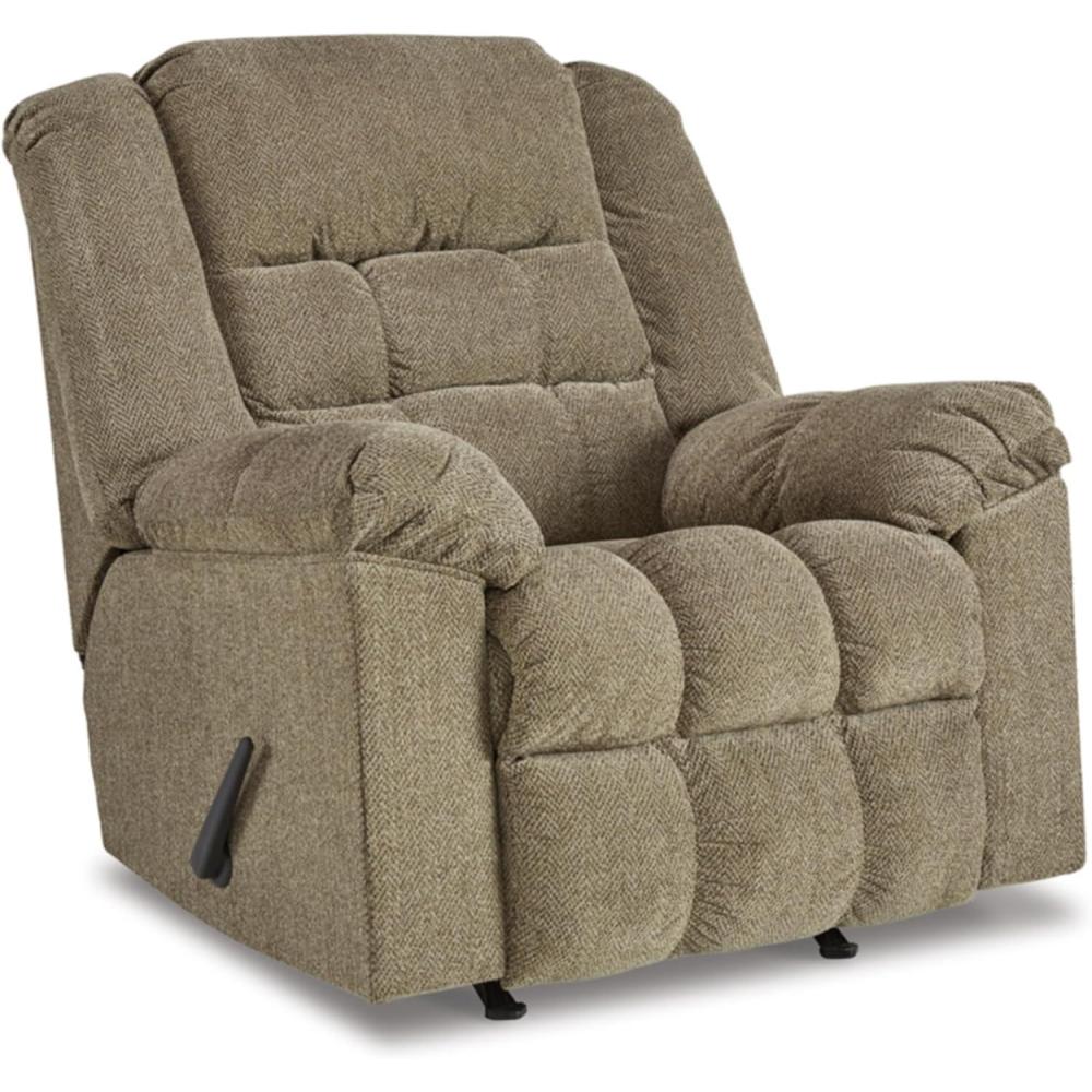 imageSignature Design by Ashley Kegler Contemporary Tufted Manual Rocker Recliner GrayBeige