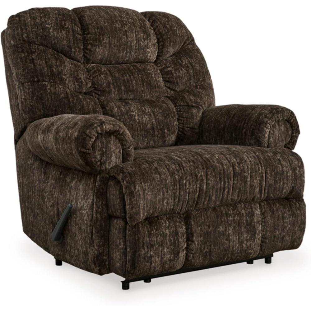 imageSignature Design by Ashley Movie Man Classic Tufted Velvet Manual Zero Wall Recliner Dark BrownDark Brown