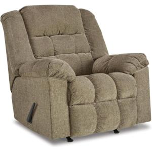 Signature Design by Ashley Kegler Contemporary Tufted Manual Rocker Recliner, Gray(Beige)
