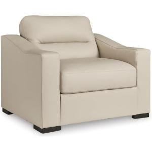 Signature Design by Ashley Treasure Trove Contemporary Leather Match Chair and a Half, Beige