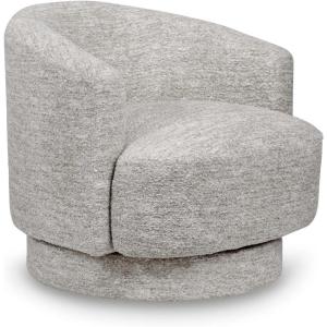 Signature Design by Ashley Wardsor Contemporary Ultra-Soft Swivel Chair with Low Back and Recessed Arms for Living Room, Light Gray