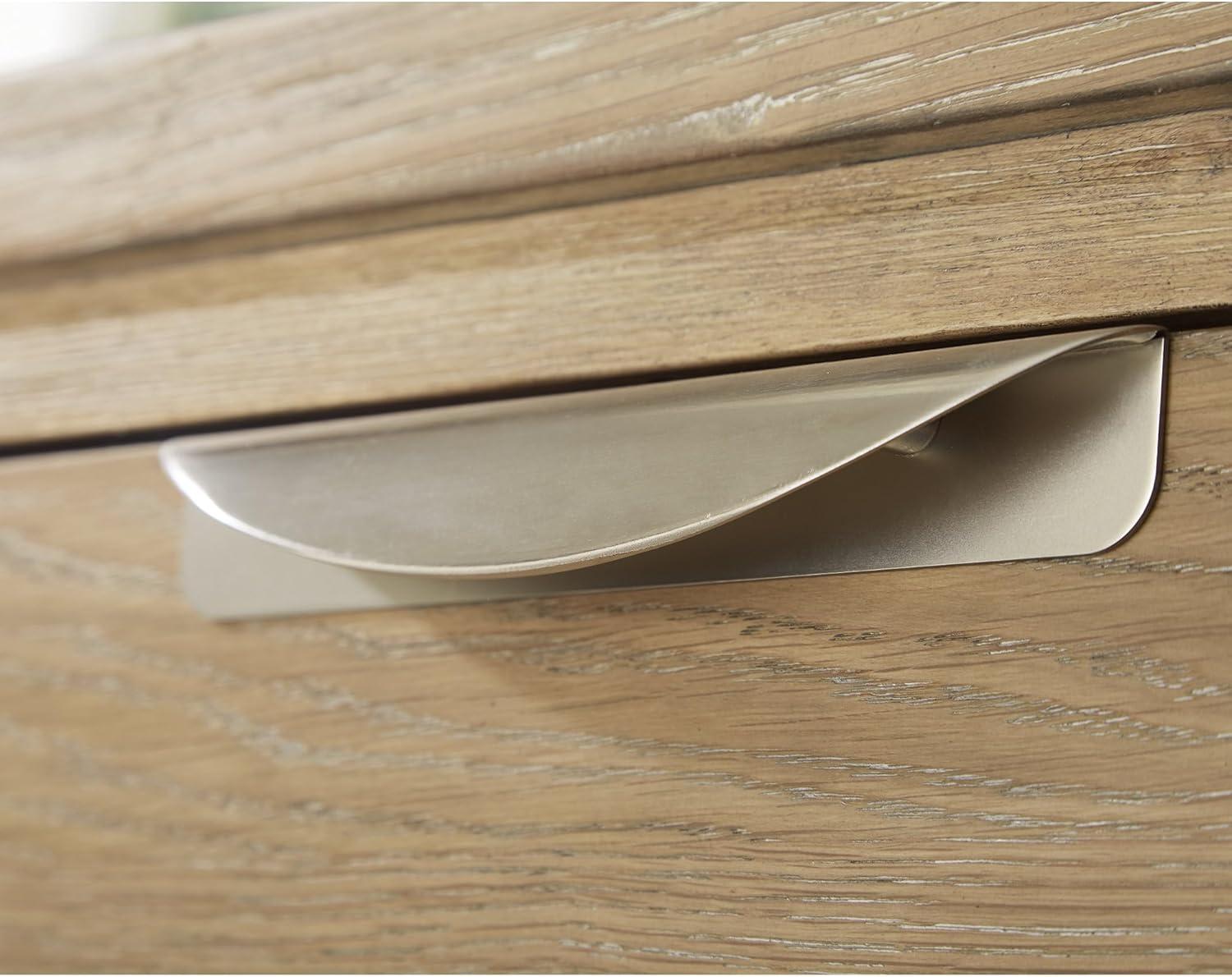 imageSignature Design by Ashley Rencott Classic 1Drawer WireBrushed End Table with 1 Lower Shelf and Shaped Posts Light Brown