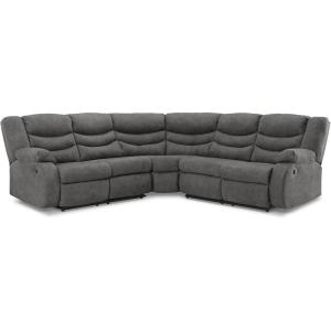 Signature Design by Ashley Partymate Contemporary Faux Leather Manual Rocker Recliner, Dark Brown(Grey)