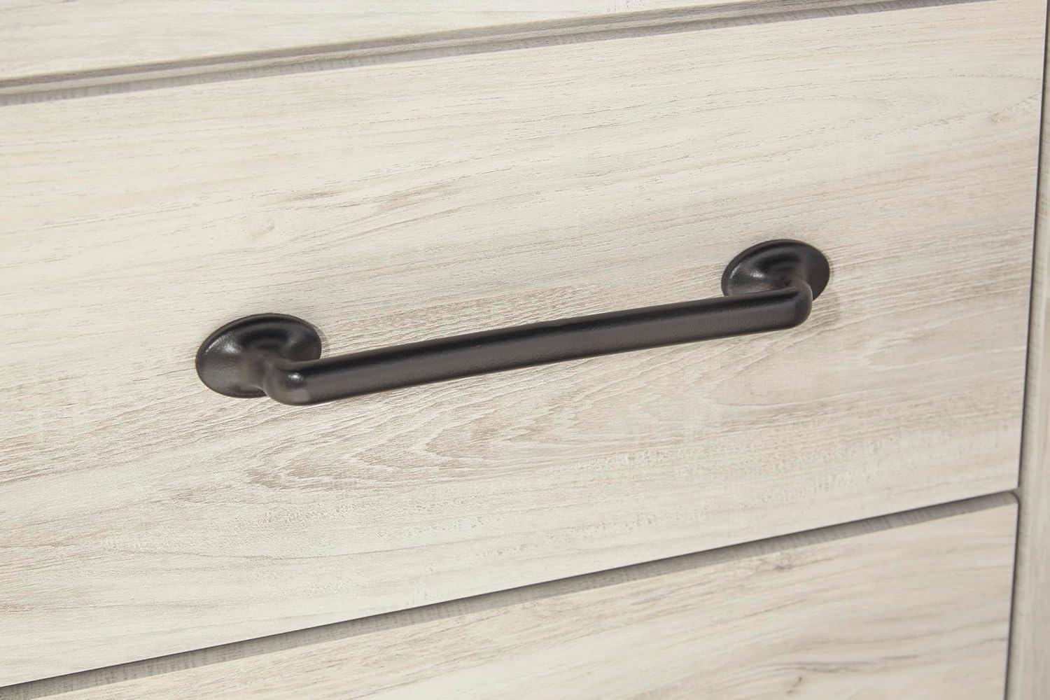 imageSignature Design by Ashley Cambeck Farmhouse Twin Panel Platform Bed with 2 Storage Drawers Cubbies Sconce Light and USB Ports Foundation or Box Spring Not Needed WhitewashKing