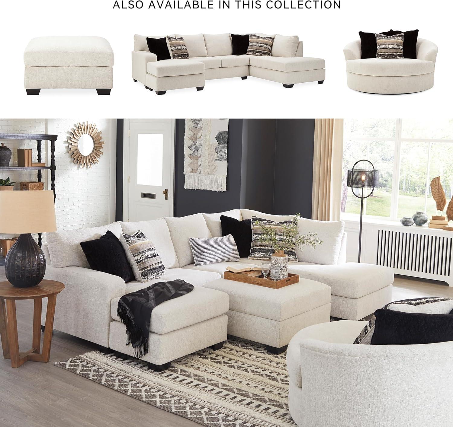 imageSignature Design by Ashley Biddeford Contemporary RightArm Facing Convertible 2Piece Sleeper Sectional with Chaise BiFold Memory Foam Mattress and 4 Accent Pillows Full GrayWhite