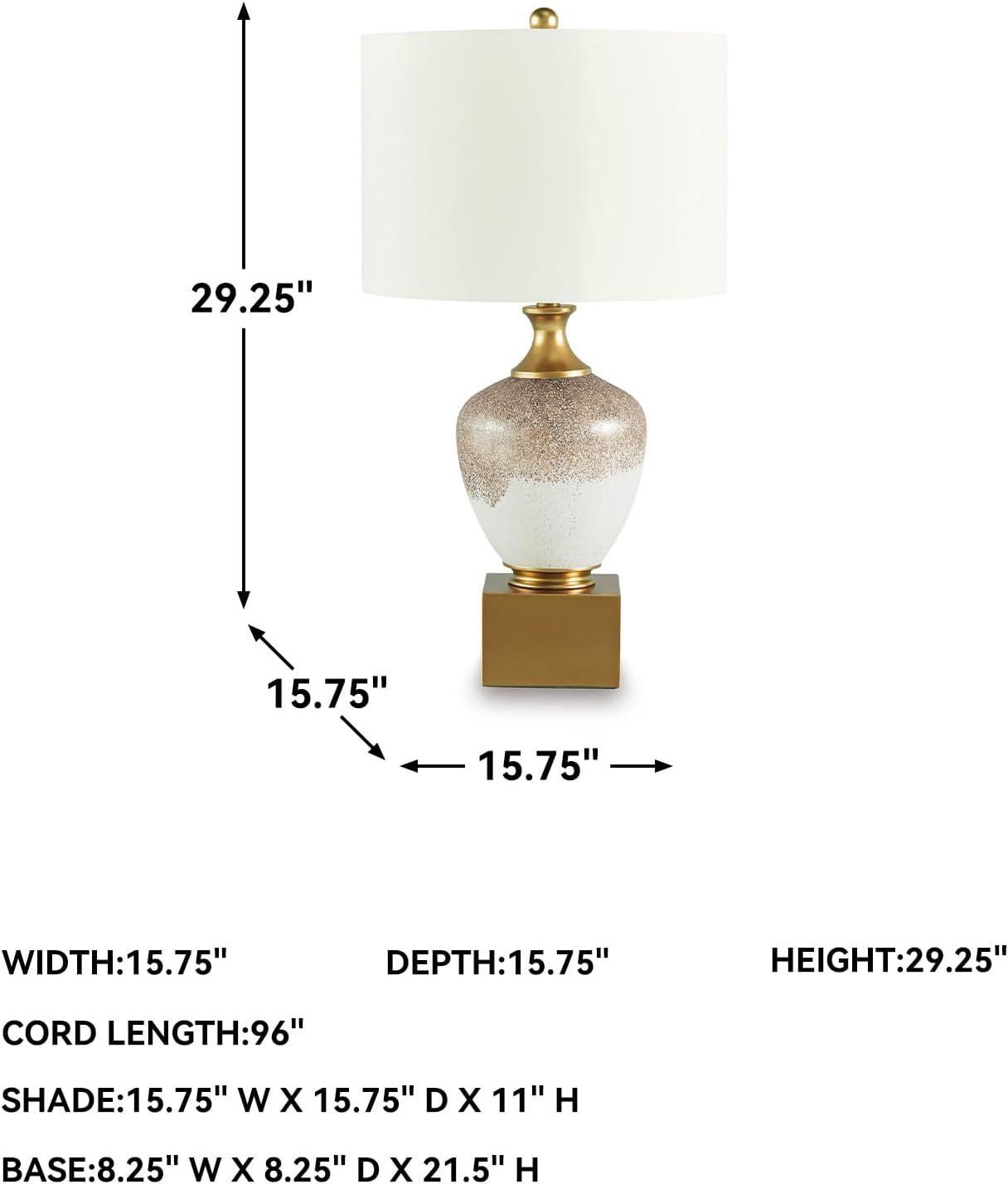 imageSignature Design by Ashley Carlenbury Retro Metal Table Lamp with 3Way Switch Dark BrownBrownWhiteGold
