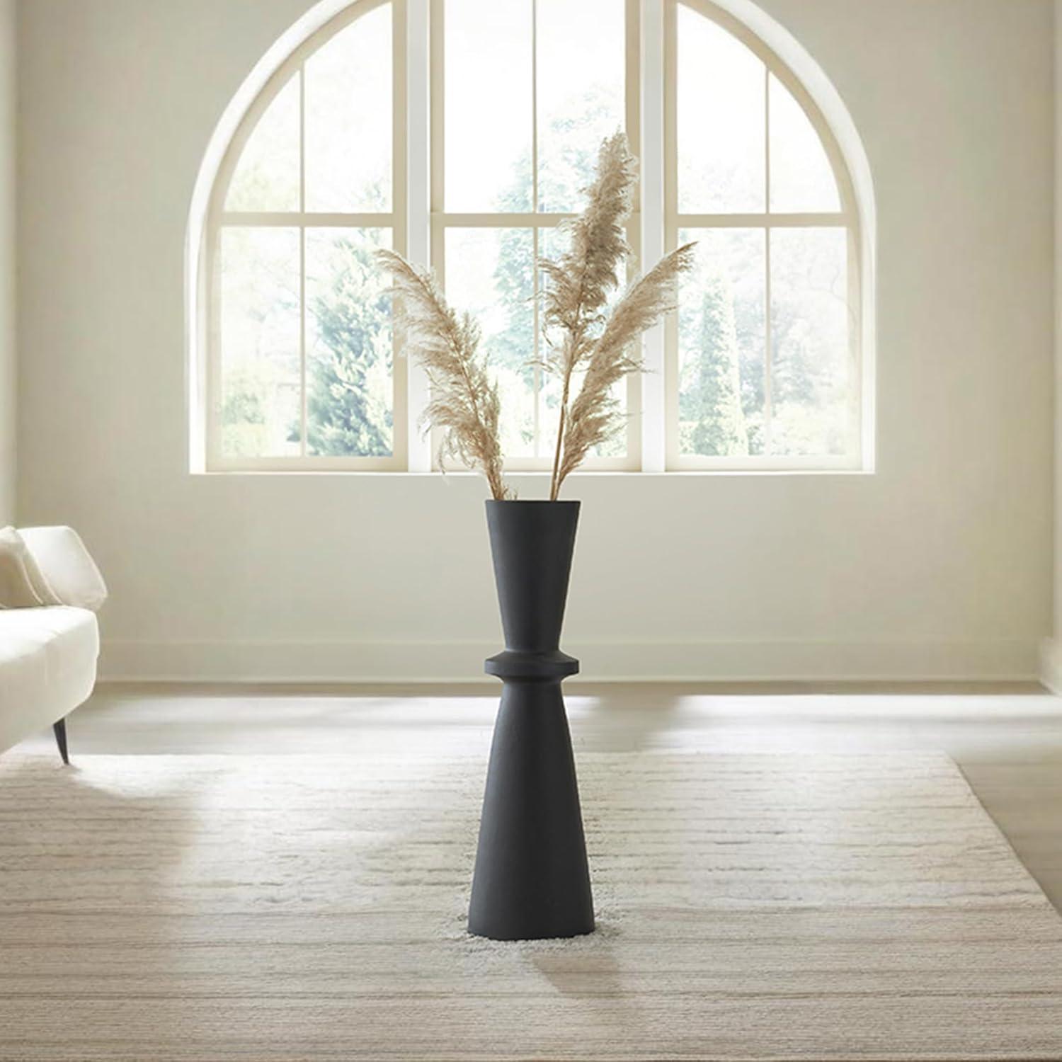 imageSignature Design by Ashley Collisten Modern Indoor 30quot Textured Polyresin Freestanding Vase Black30