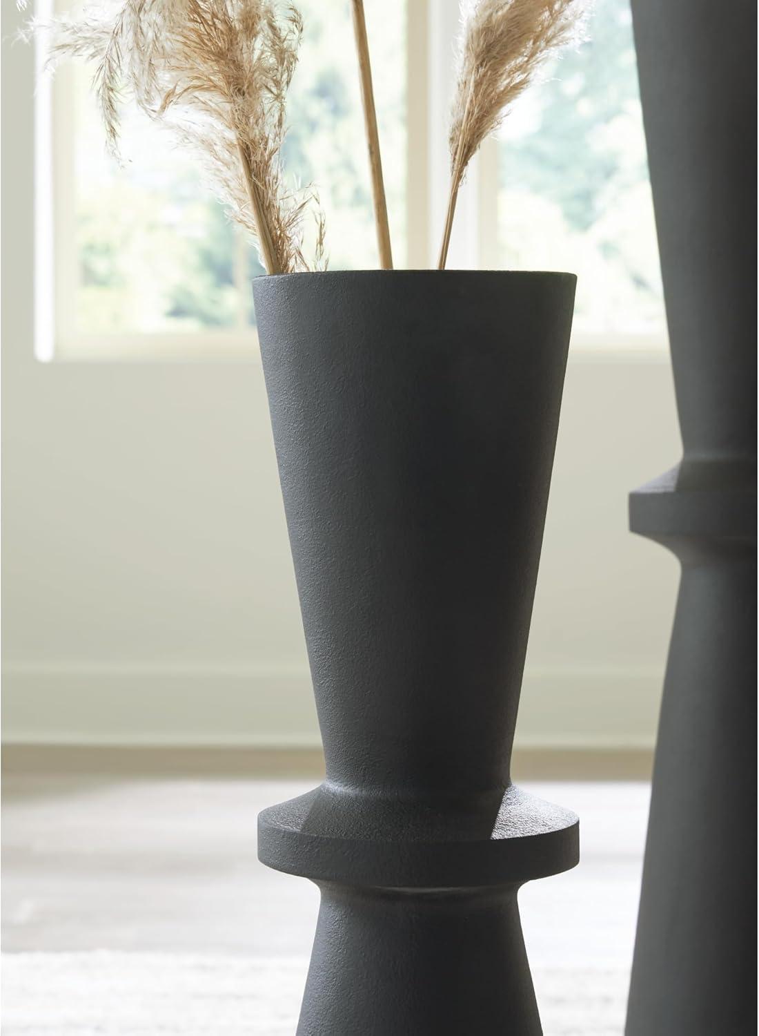 imageSignature Design by Ashley Collisten Modern Indoor 30quot Textured Polyresin Freestanding Vase Black30