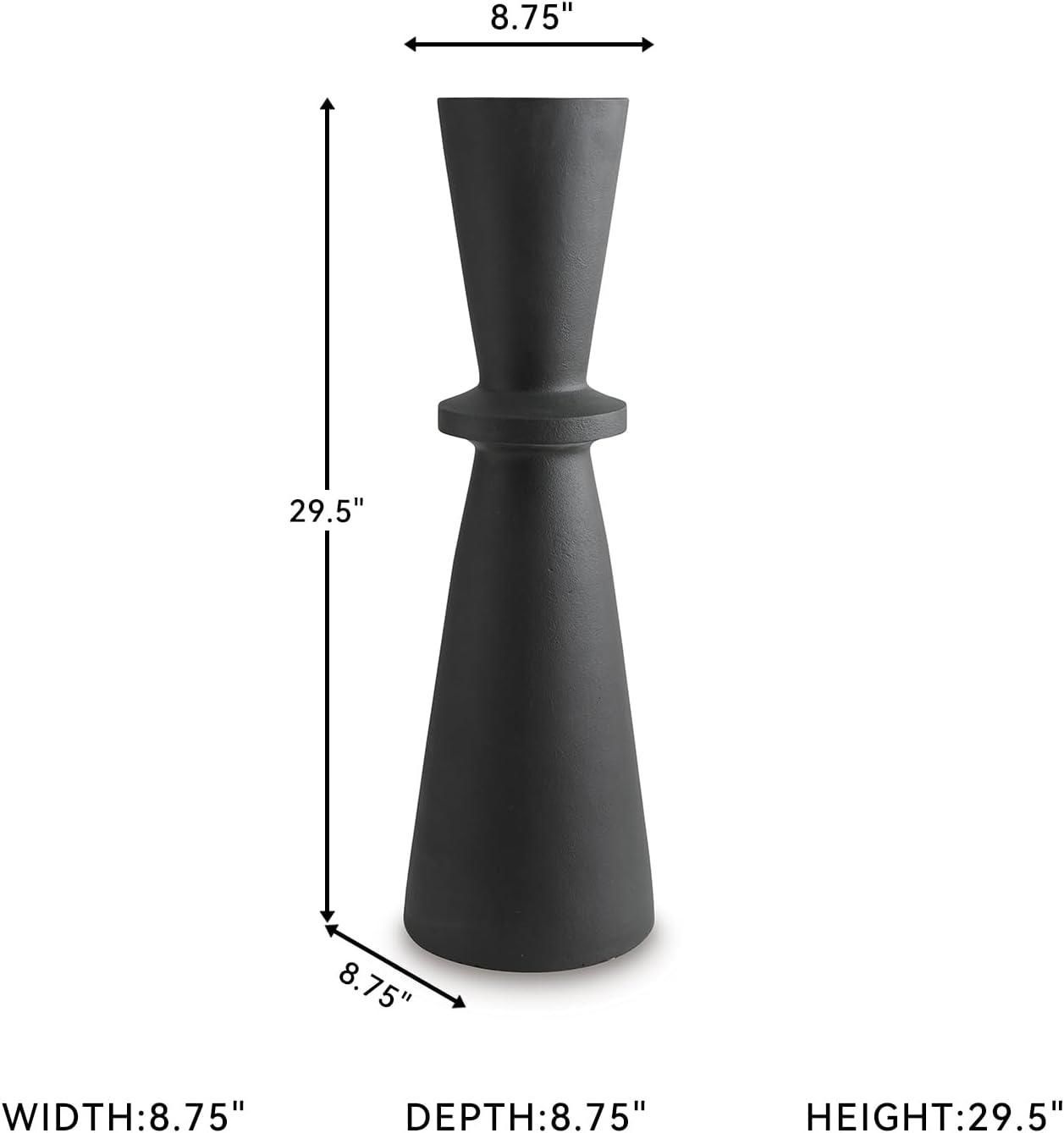 imageSignature Design by Ashley Collisten Modern Indoor 30quot Textured Polyresin Freestanding Vase Black30