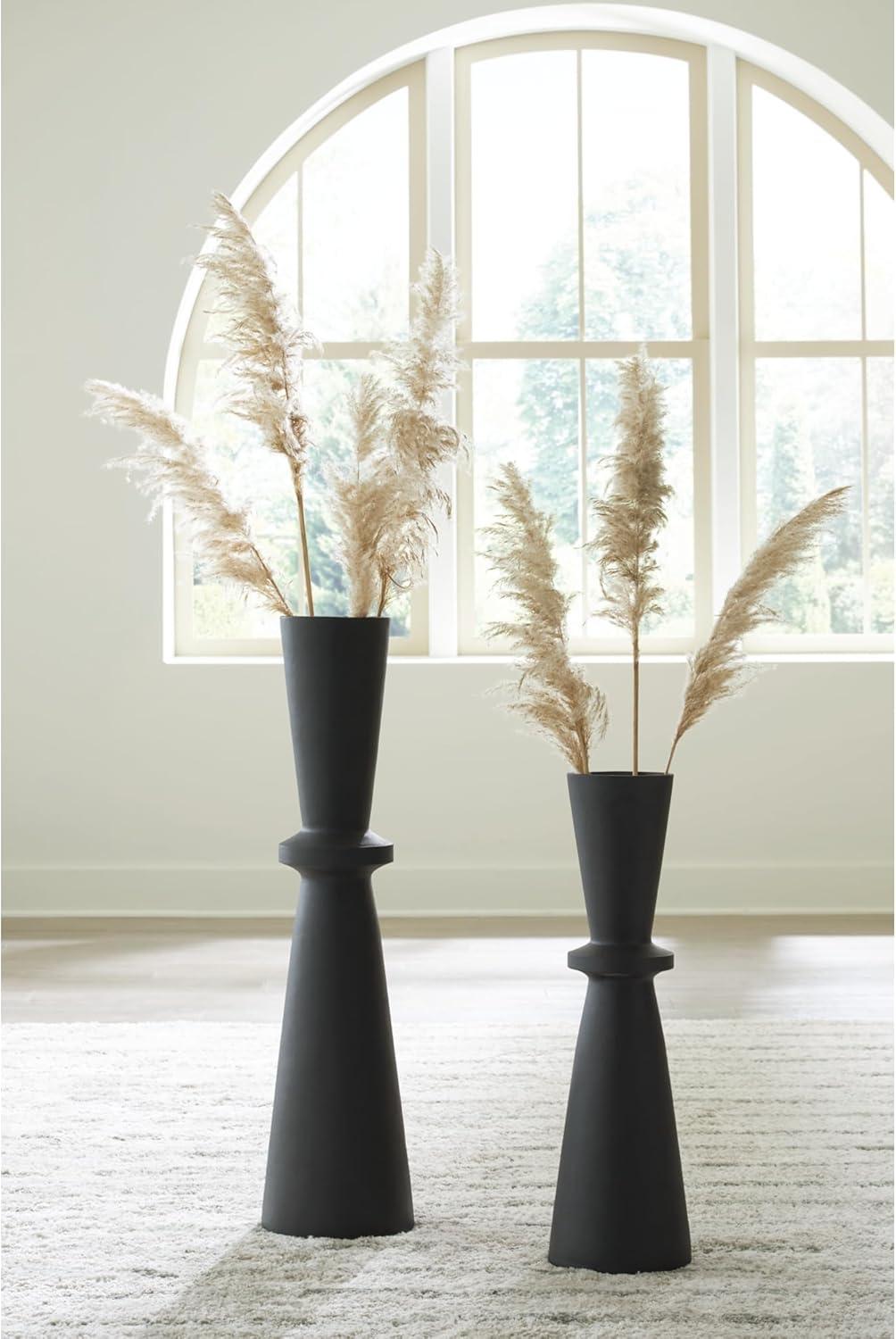 imageSignature Design by Ashley Collisten Modern Indoor 30quot Textured Polyresin Freestanding Vase Black40