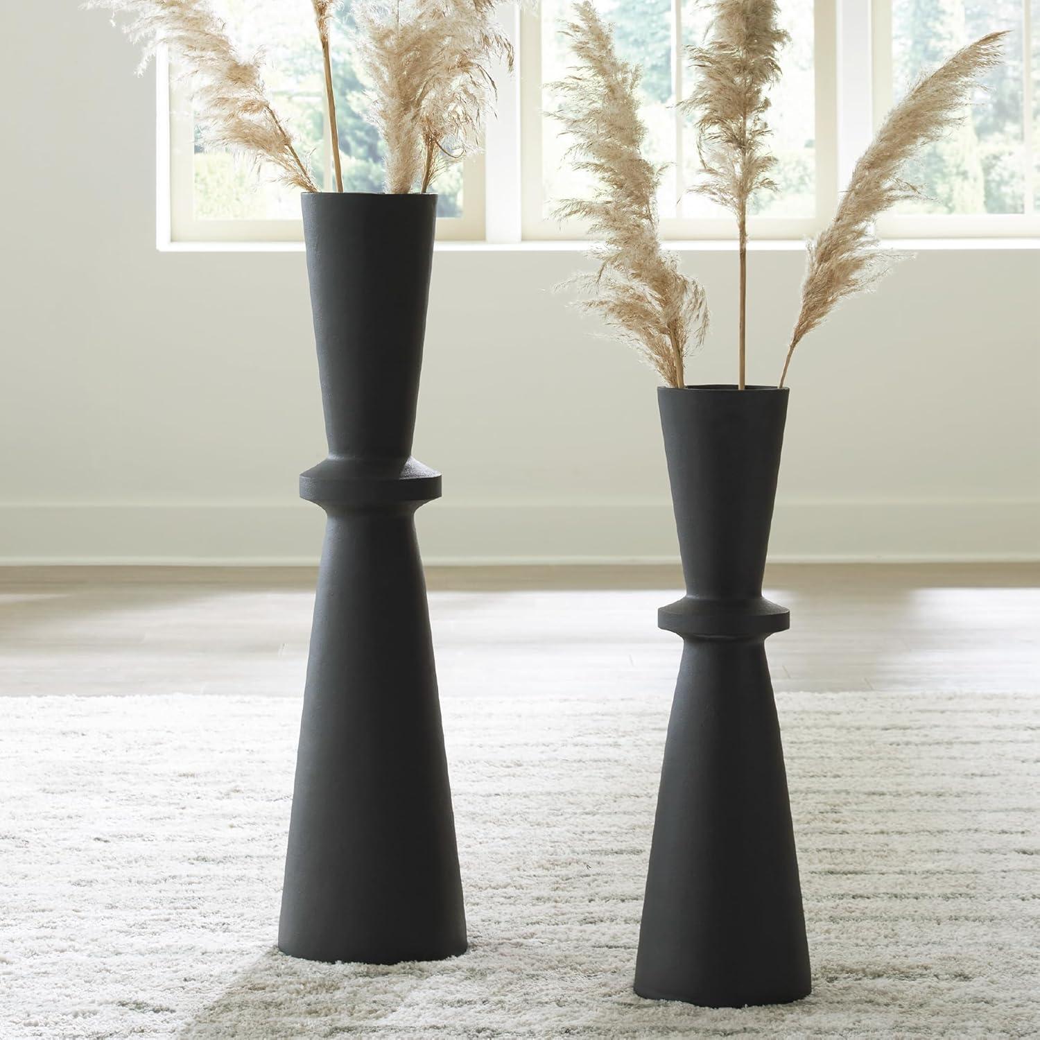 imageSignature Design by Ashley Collisten Modern Indoor 30quot Textured Polyresin Freestanding Vase Black40