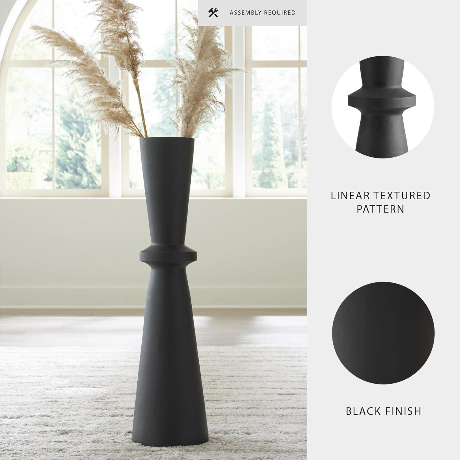 imageSignature Design by Ashley Collisten Modern Indoor 30quot Textured Polyresin Freestanding Vase Black40