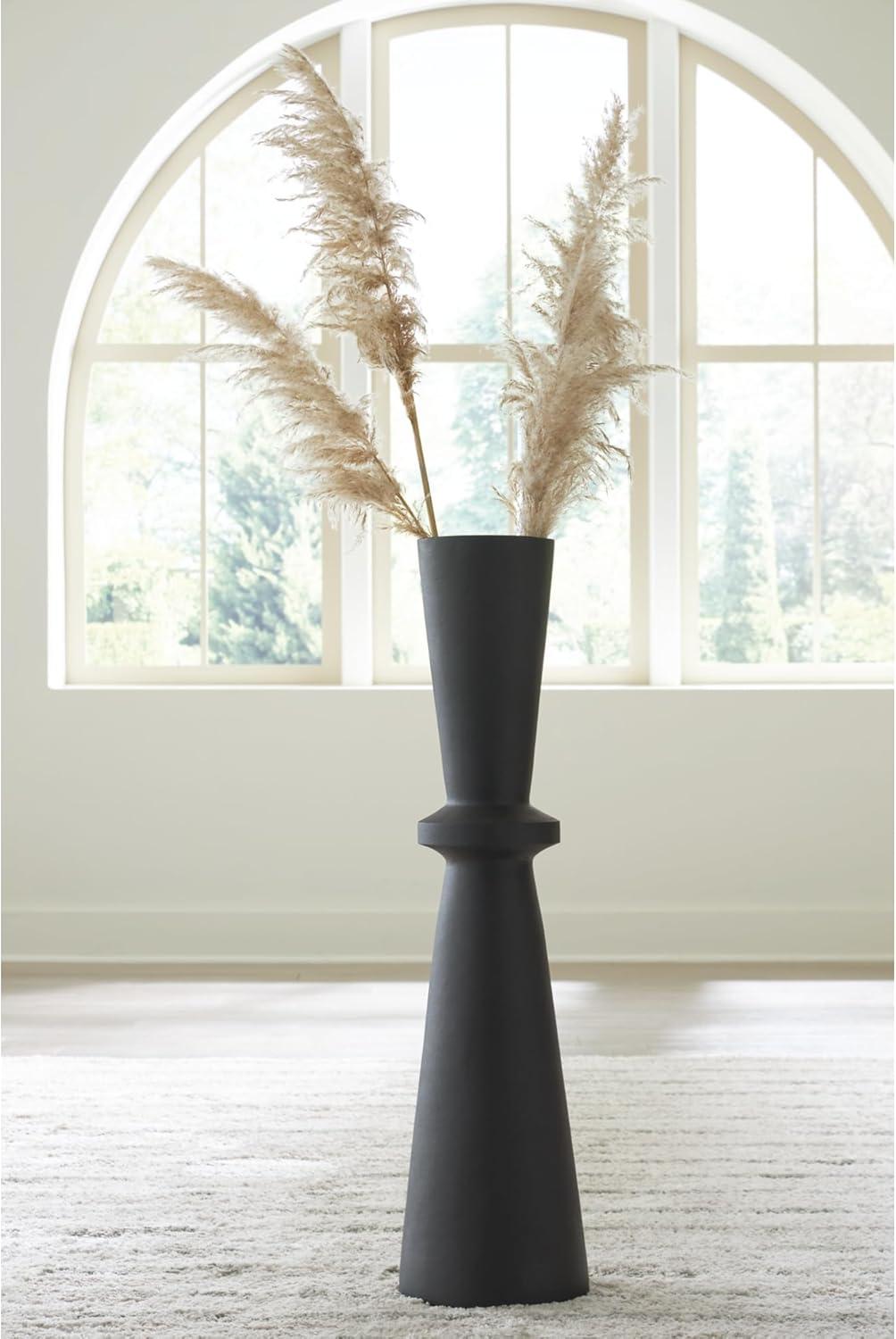 imageSignature Design by Ashley Collisten Modern Indoor 30quot Textured Polyresin Freestanding Vase Black40