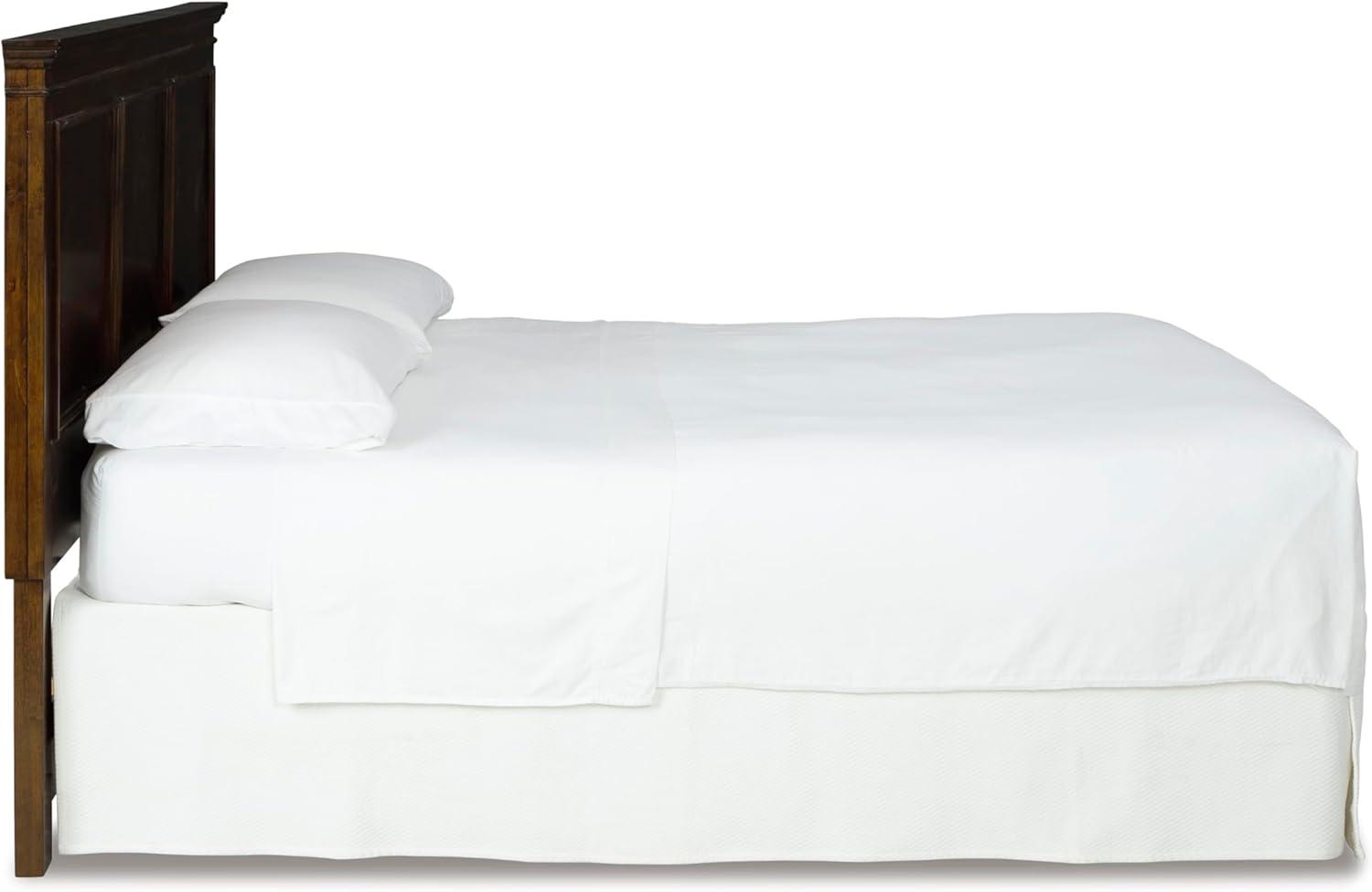 imageSignature Design by Ashley Danabrin Traditional Queen Panel Bed with Tapered Feet Foundation or Box Spring Needed Dark BrownDark Brown