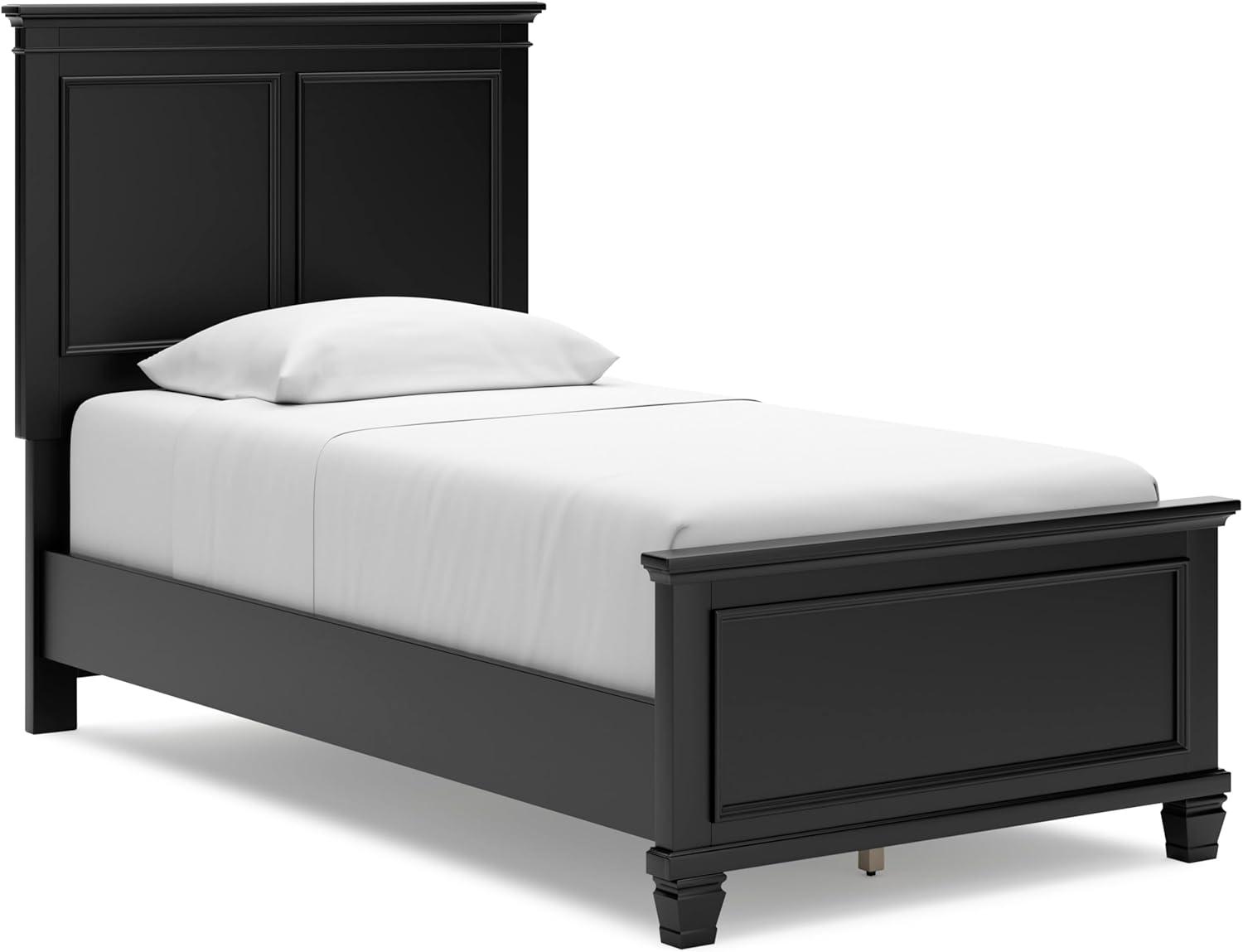 imageSignature Design by Ashley Danabrin Traditional Queen Panel Bed with Tapered Feet Foundation or Box Spring Needed Dark BrownJet Black