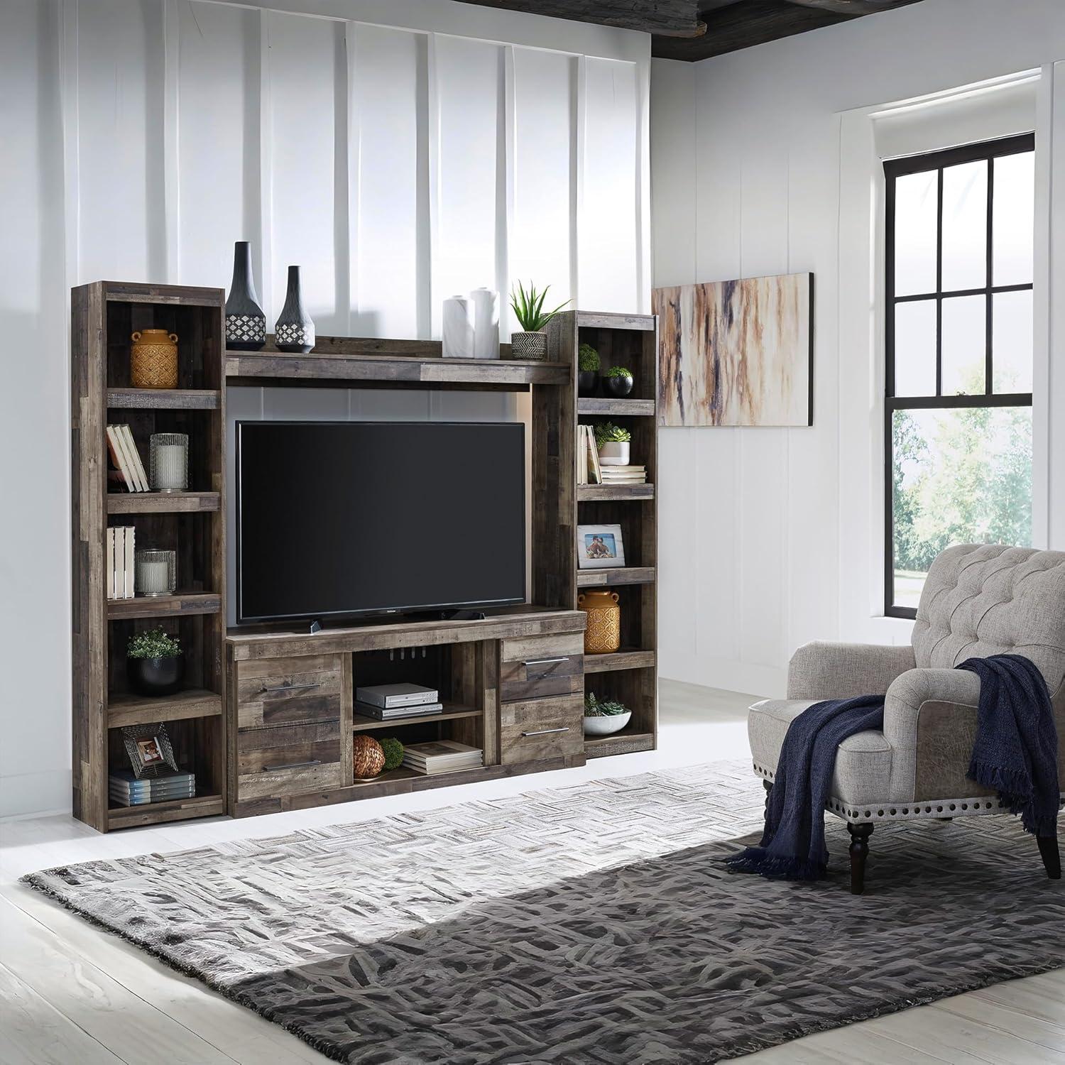 imageSignature Design by Ashley Derekson Farmhouse 4Piece Entertainment Center for TVs up to 69quot GrayMulti Gray