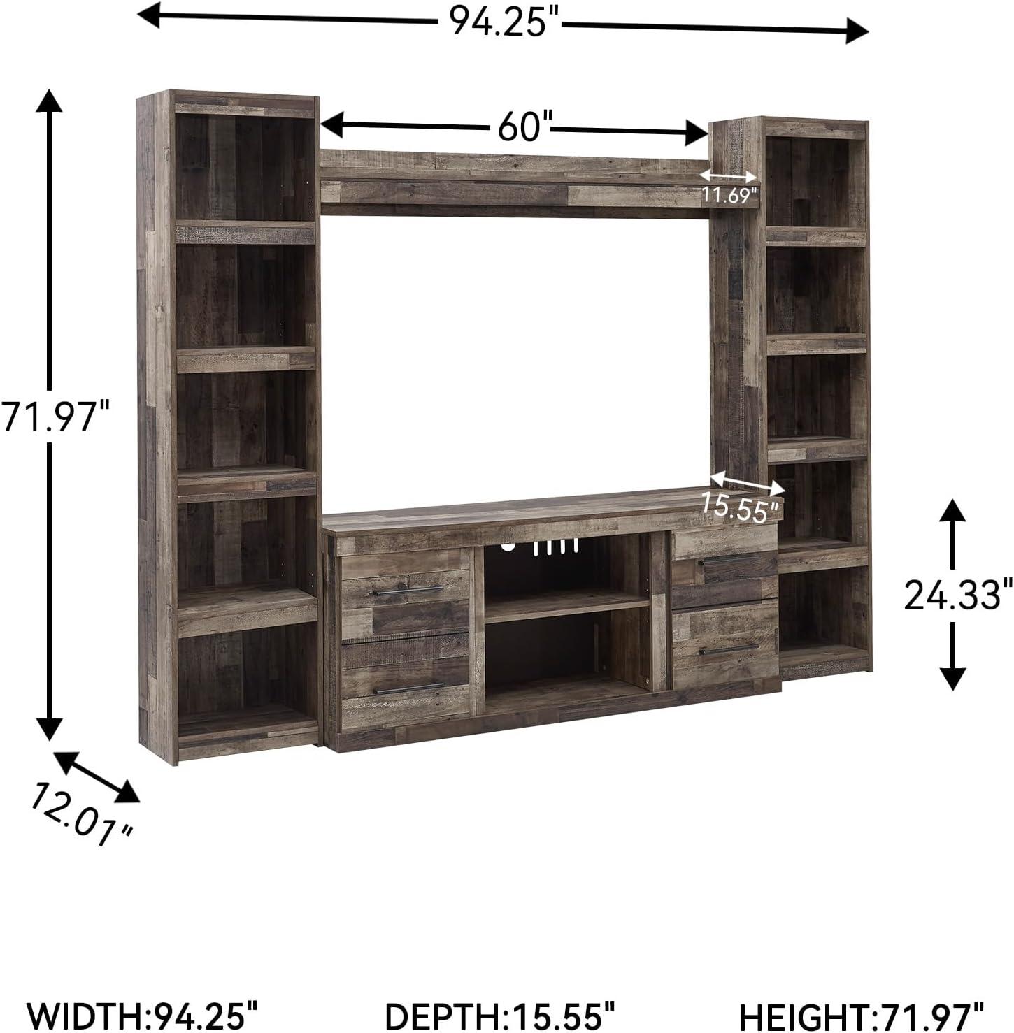 imageSignature Design by Ashley Derekson Farmhouse 4Piece Entertainment Center for TVs up to 69quot GrayMulti Gray