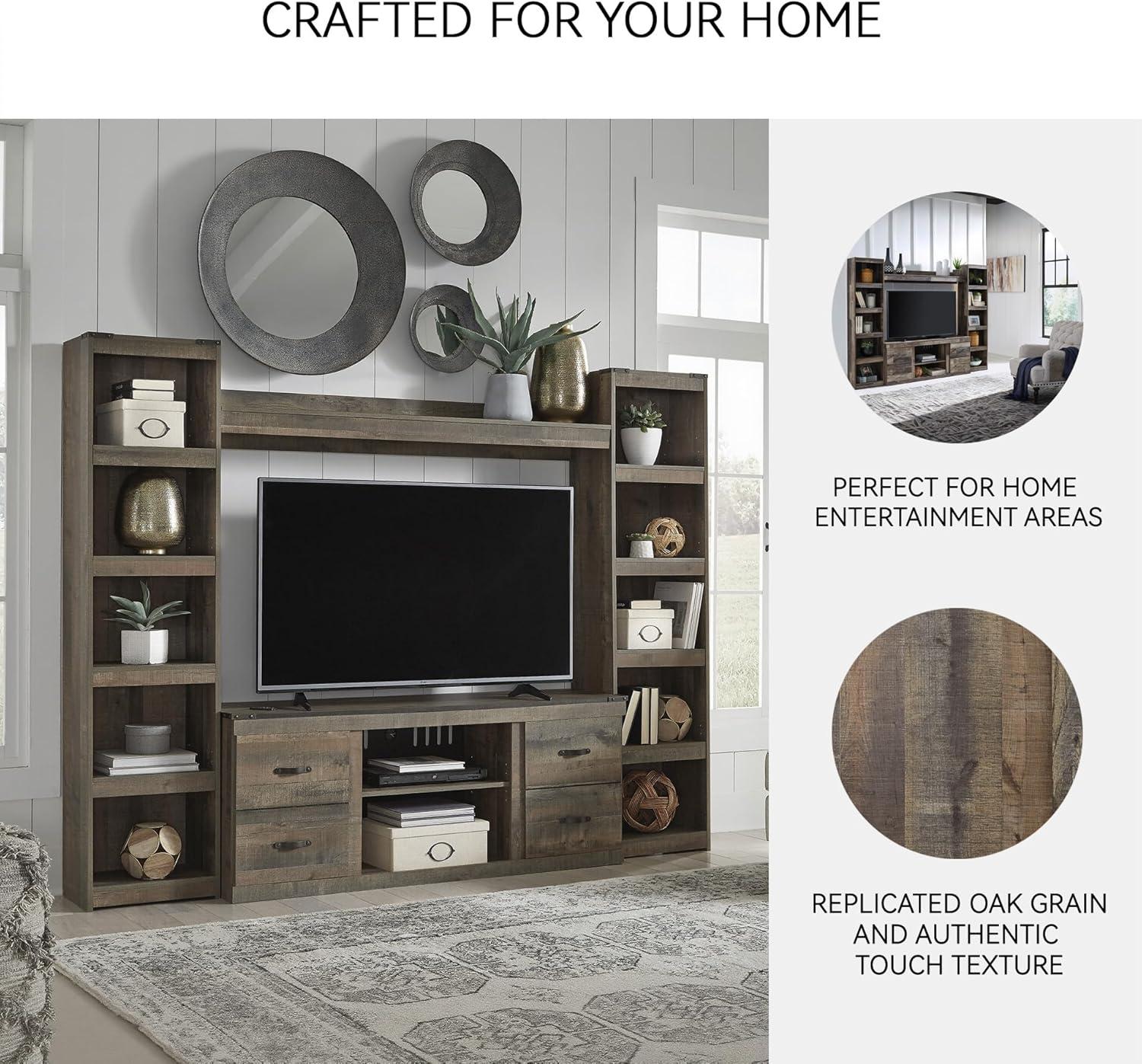 imageSignature Design by Ashley Derekson Farmhouse 4Piece Entertainment Center for TVs up to 69quot GrayMulti Gray
