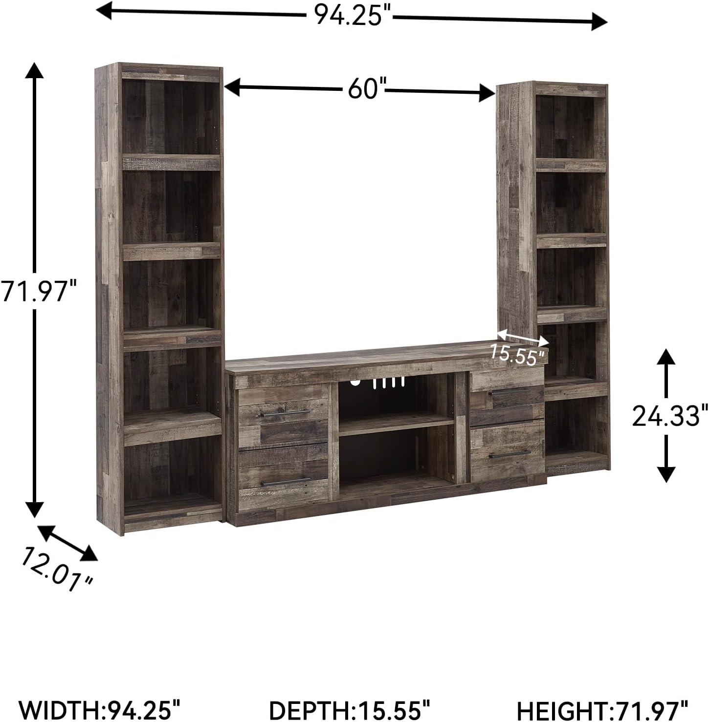 imageSignature Design by Ashley Derekson Farmhouse 4Piece Entertainment Center for TVs up to 69quot GrayMulti Gray