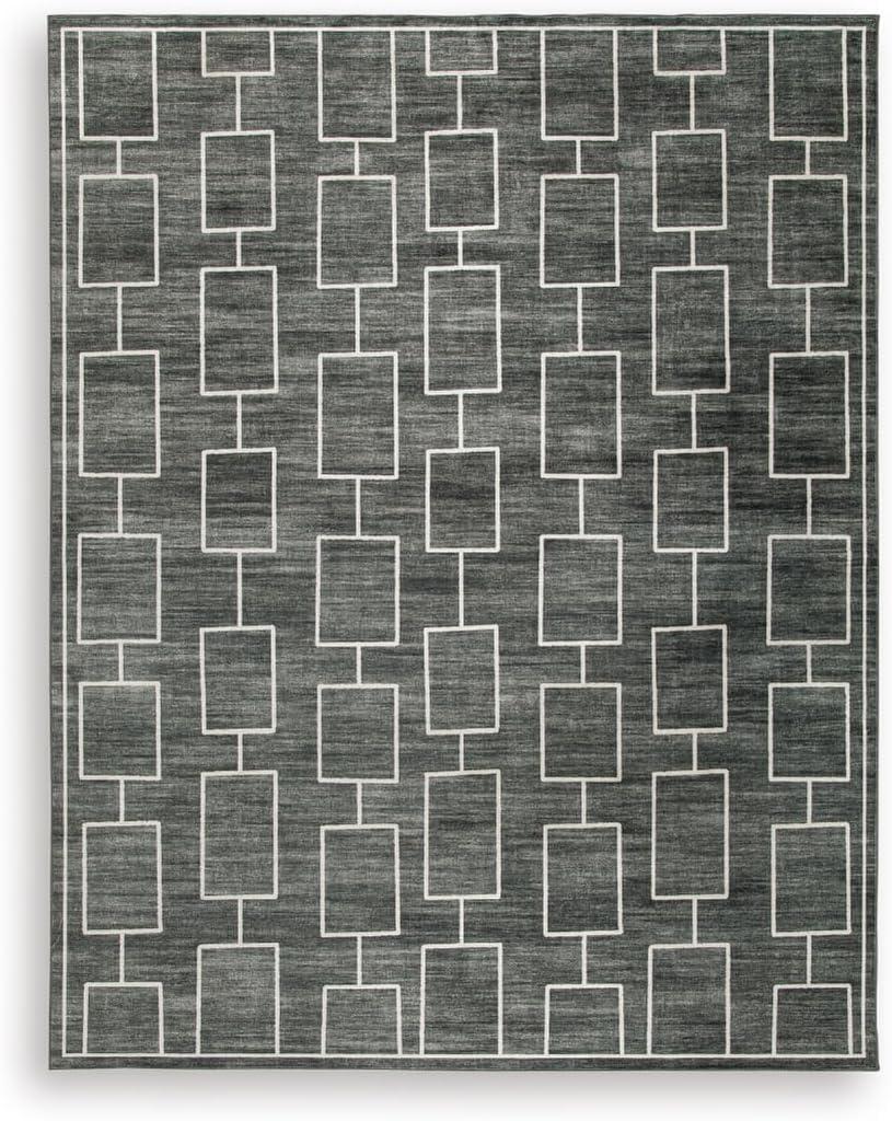 imageSignature Design by Ashley Farrendale MidCentury Modern Indoor Geometric Washable 8 x 10 Area Rug Blue ampamp RedBlackGray
