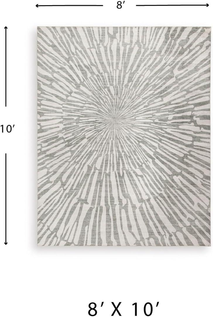 imageSignature Design by Ashley Farrendale MidCentury Modern Indoor Geometric Washable 8 x 10 Area Rug Blue ampamp RedGrayWhite