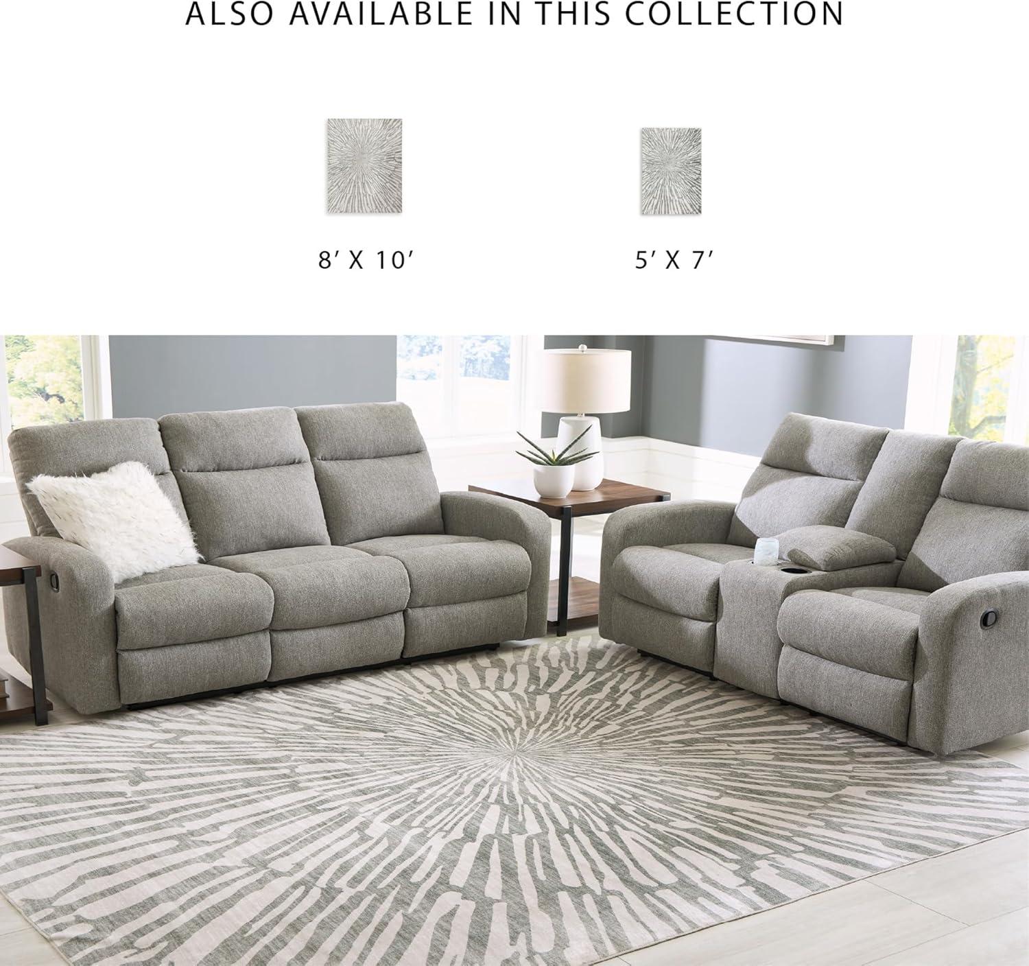 imageSignature Design by Ashley Farrendale MidCentury Modern Indoor Geometric Washable 8 x 10 Area Rug Blue ampamp RedGrayWhite