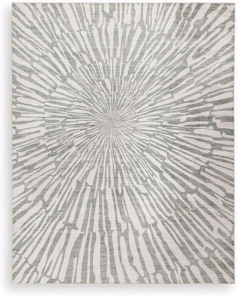 imageSignature Design by Ashley Farrendale MidCentury Modern Indoor Geometric Washable 8 x 10 Area Rug Blue ampamp RedGrayWhite