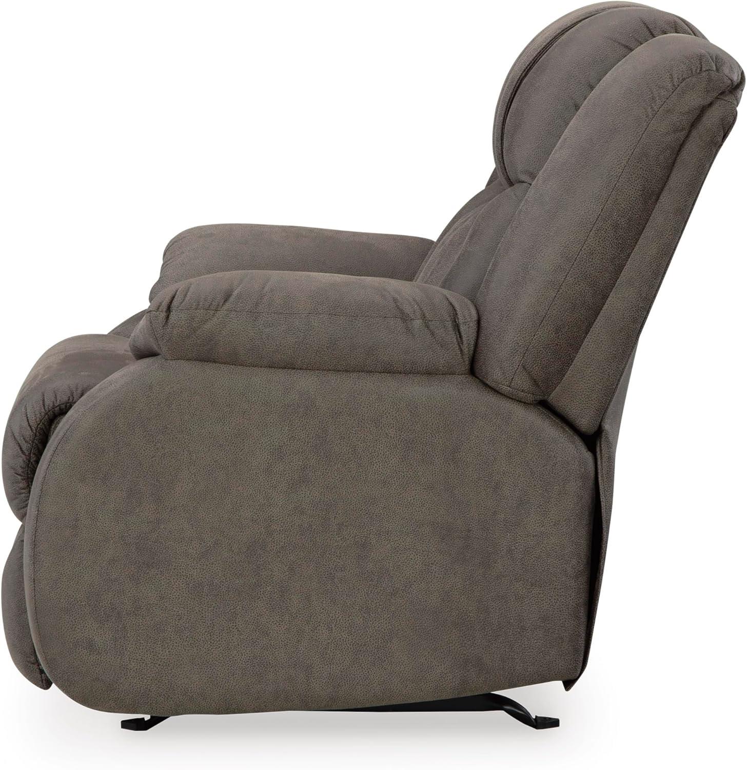 imageSignature Design by Ashley First Base Modern Faux Leather Rocker Recliner Gray