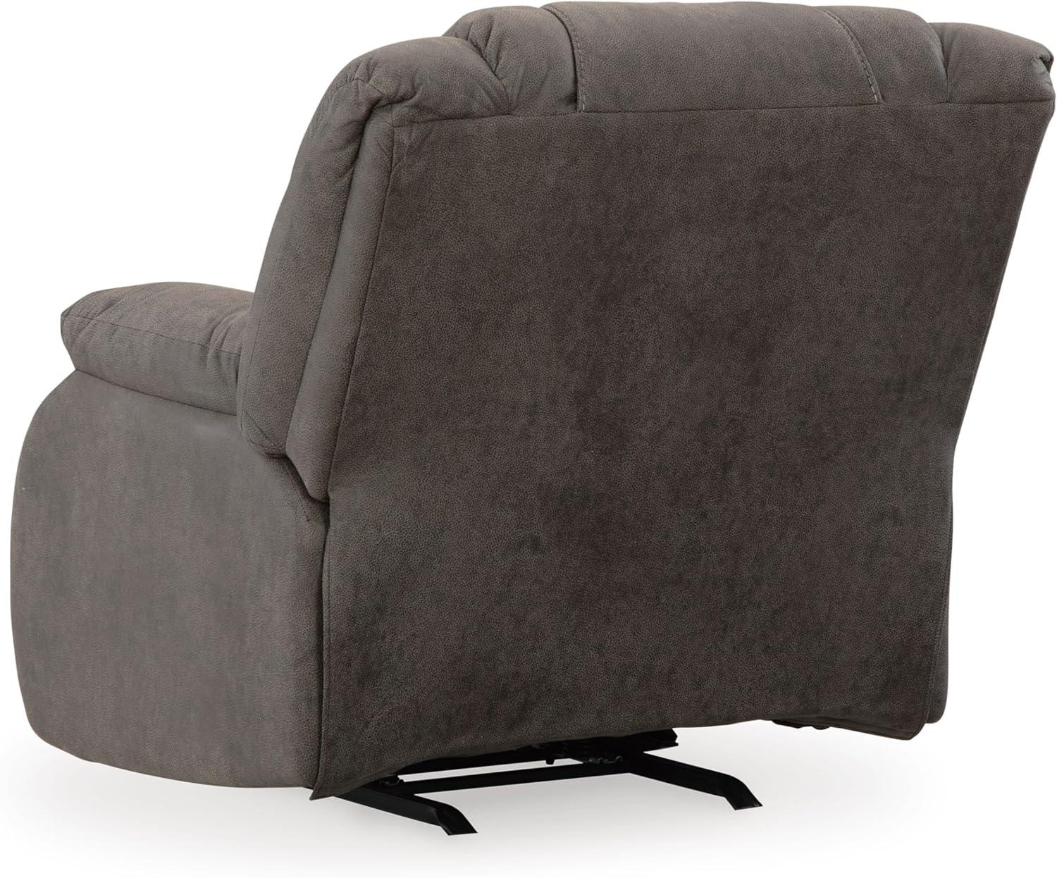 imageSignature Design by Ashley First Base Modern Faux Leather Rocker Recliner Gray