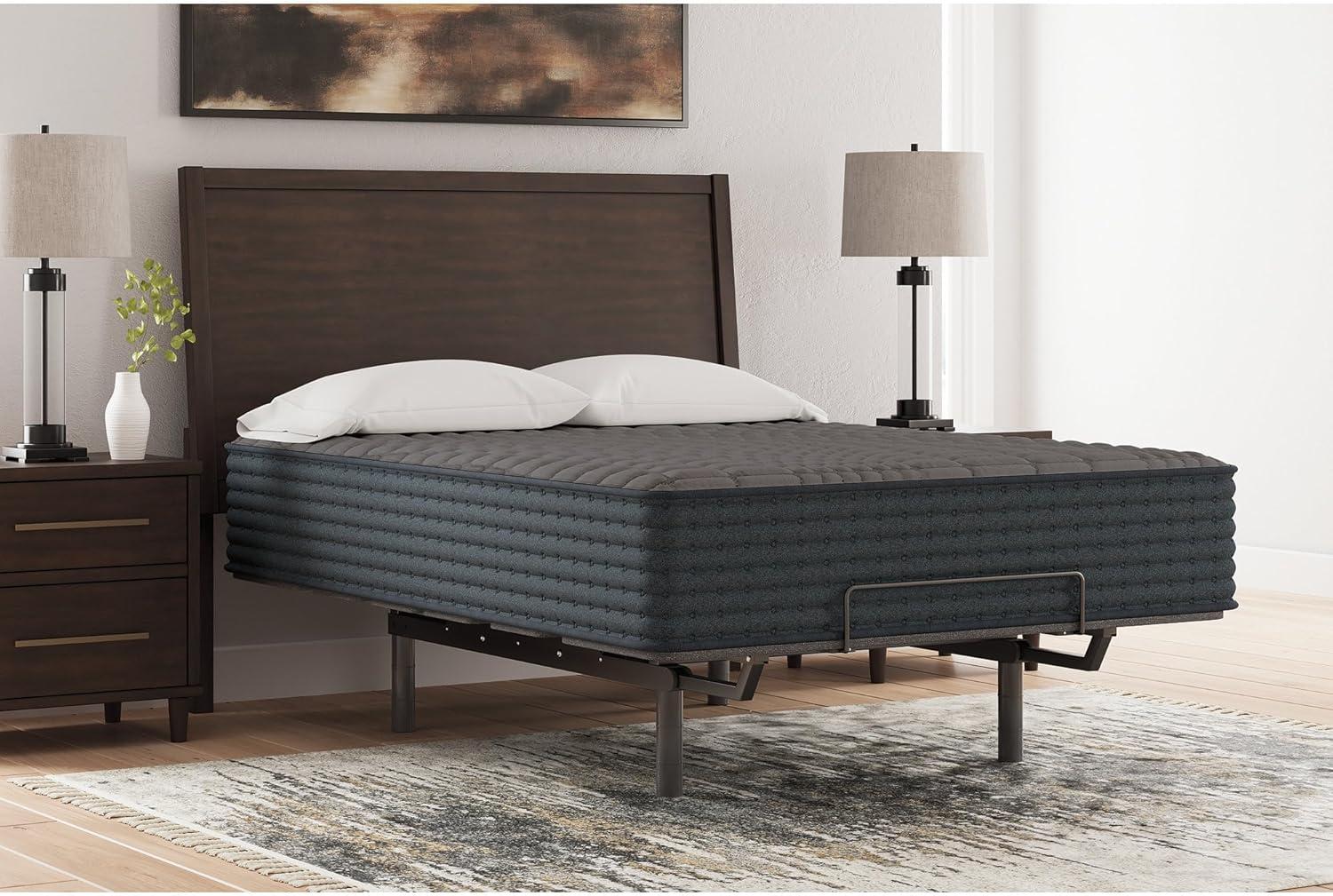 imageSignature Design by Ashley Gray 1200 Hybrid Firm 12 Inch CharcoalInfused Gel Memory Foam Mattress with Edge Support for Cool Sleep and Pressure Relief Queen Fiberglass Free Mattress in A BoxQueen