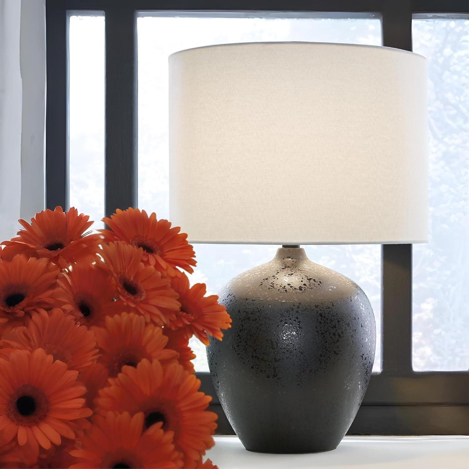 imageSignature Design by Ashley Ladstow Urban 225quot Sleek Ceramic Table Lamp Black