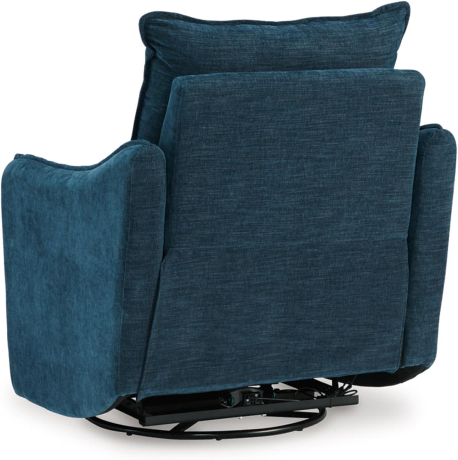 imageSignature Design by Ashley McBurg Contemporary Swivel Power Recliner with USB Ports Light GrayBlue