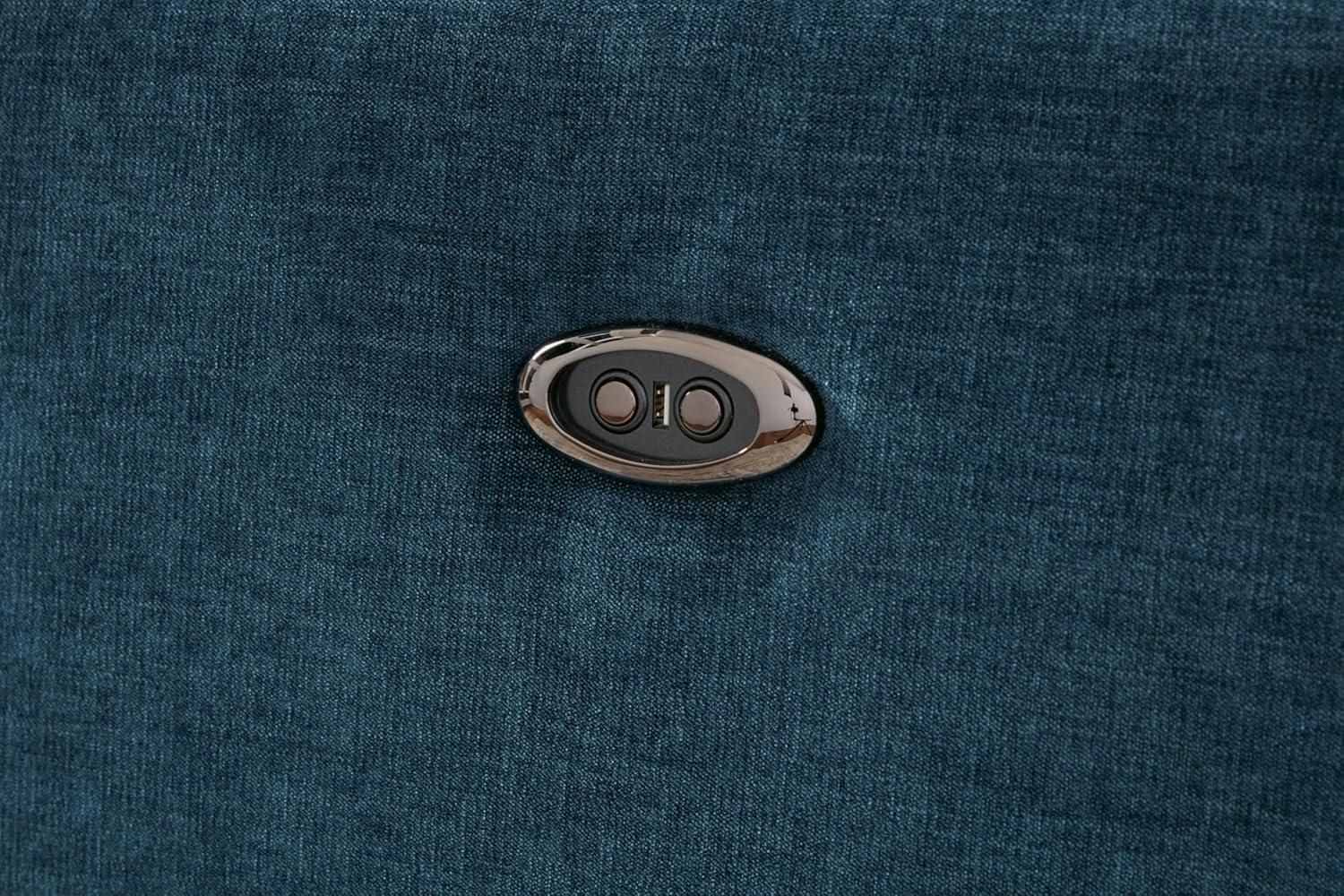 imageSignature Design by Ashley McBurg Contemporary Swivel Power Recliner with USB Ports Light GrayBlue