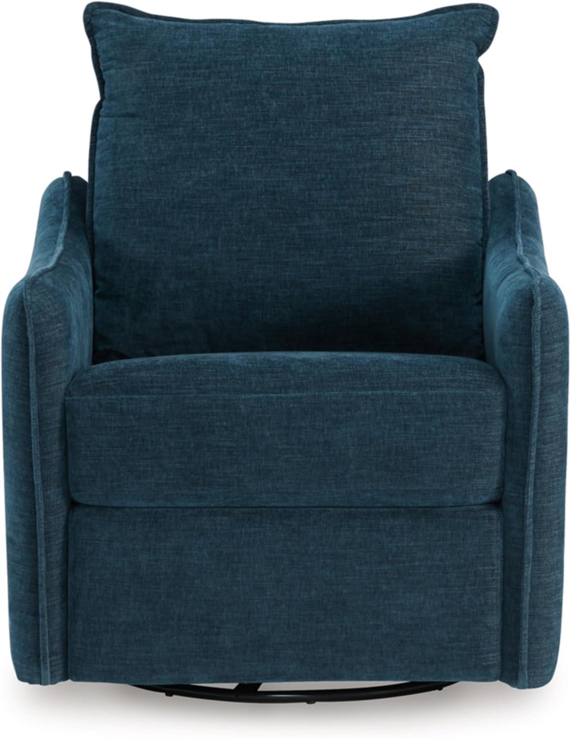 imageSignature Design by Ashley McBurg Contemporary Swivel Power Recliner with USB Ports Light GrayBlue