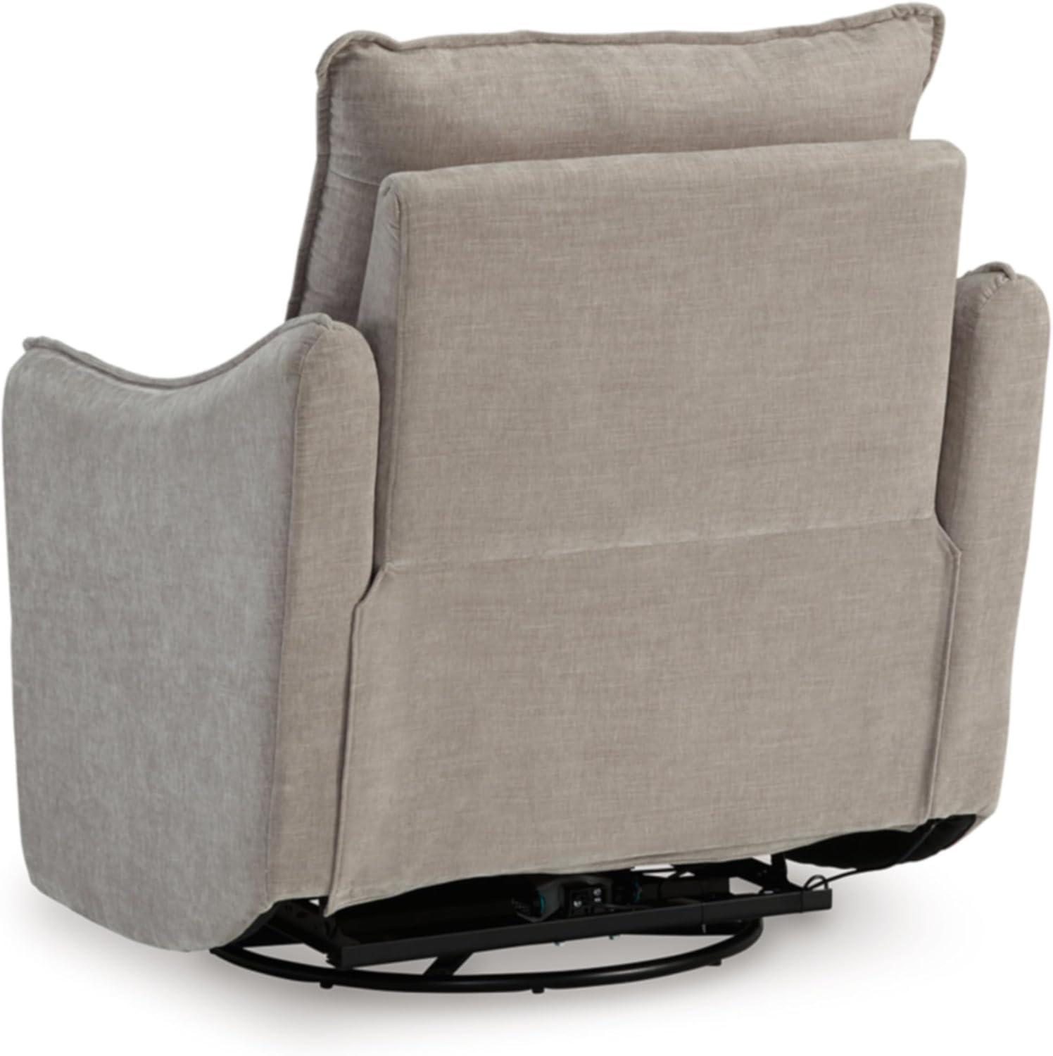 imageSignature Design by Ashley McBurg Contemporary Swivel Power Recliner with USB Ports Light GrayLight Gray